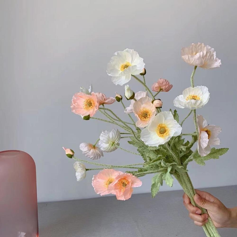 Florist Supply Bulk - Sztuczne kwiaty z jedwabiu makowego długa